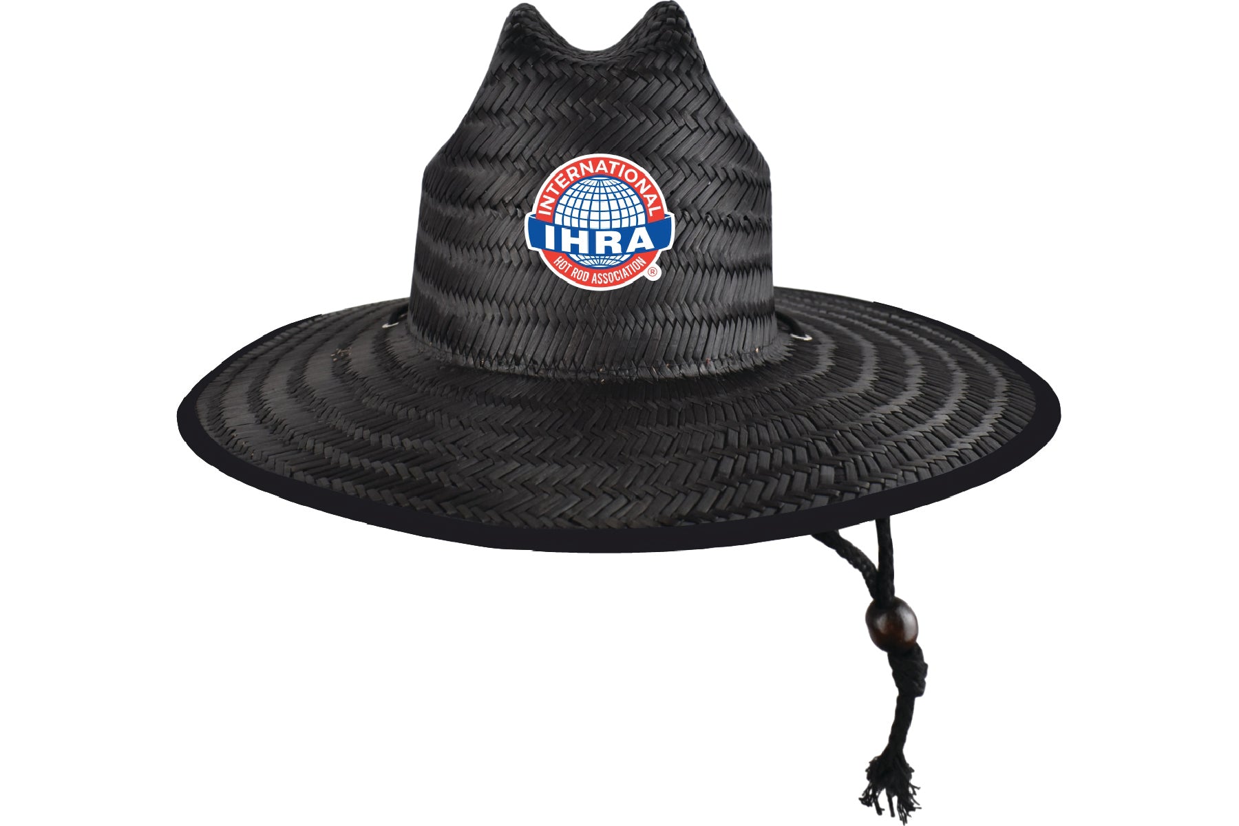 IHRA Globe Black Straw Hat with PVC Patch