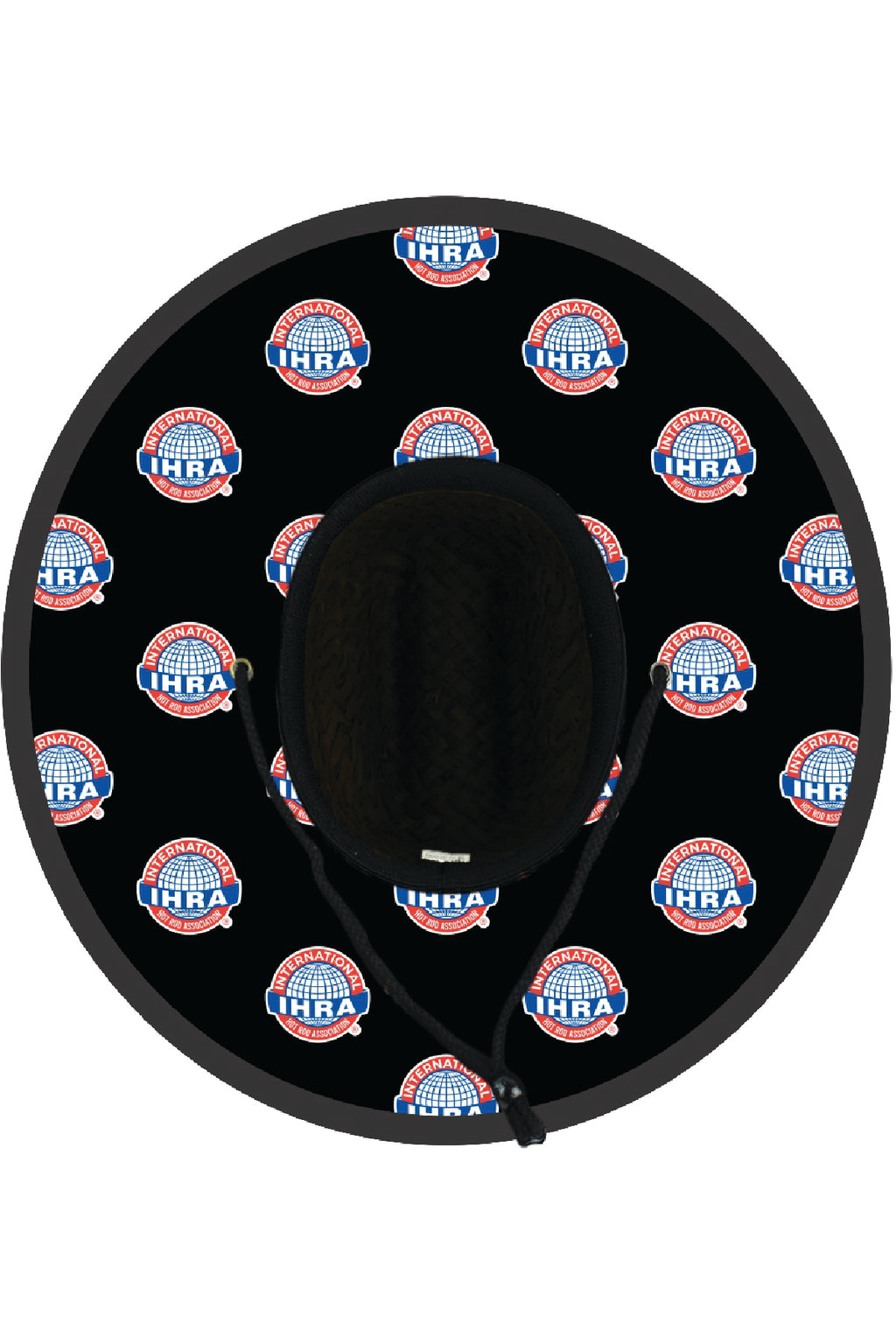 IHRA Globe Black Straw Hat with PVC Patch