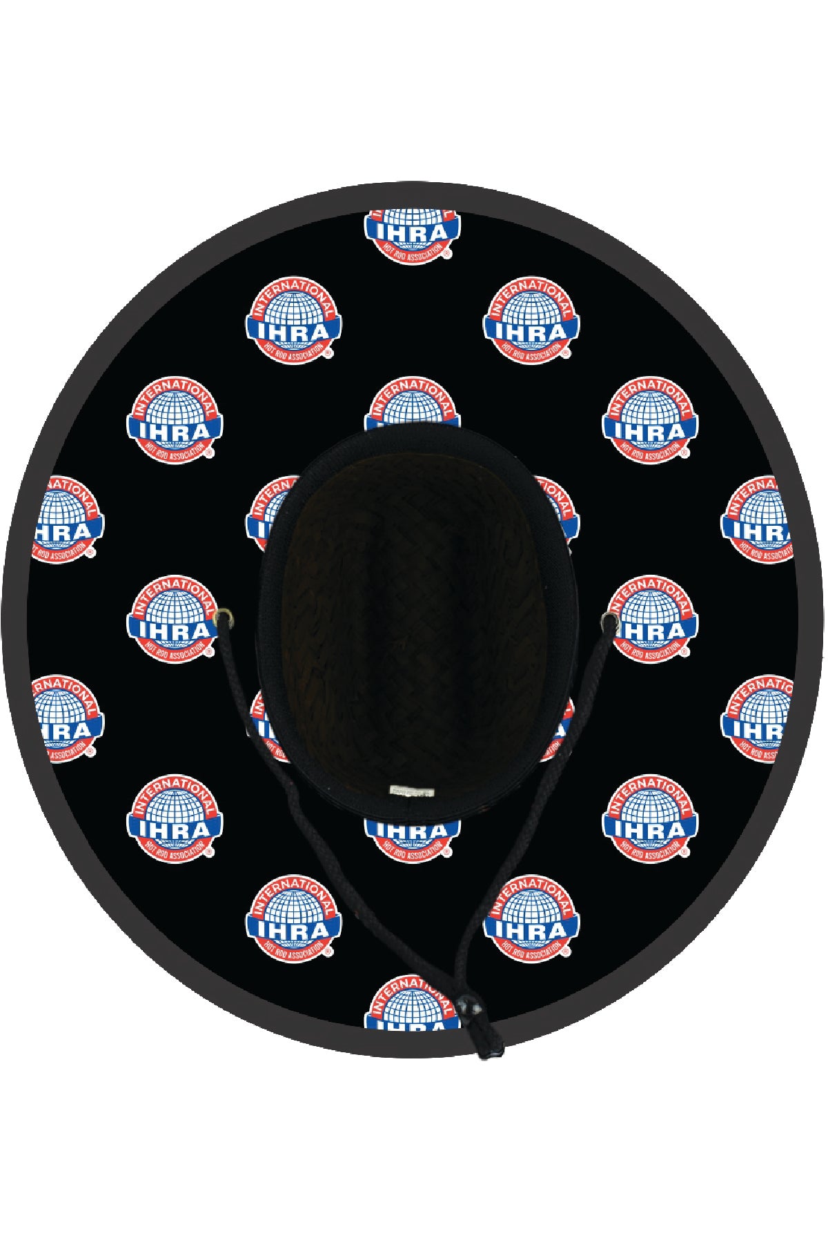 IHRA Globe Black Straw Hat with PVC Patch
